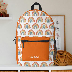 Girls Cute Rainbow Printed Backpack