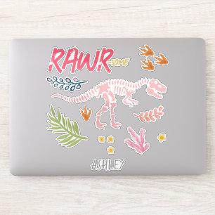 Girls Cute Raw-Some Pink Dinosaur Kids