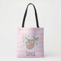 Girls Cute Sleeping Sloth Animal and Name Kids
