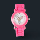 Girls Cute Sleeping Sloth Animal and Name Kids Watch<br><div class="desc">This cute and girly kids watch features a beautiful,  hand drawn sleeping sloth doodle with flowers and leaves. This lovely pink design also features a place for you to add your girl's name. The perfect jungle themed,  wildlife design for your little one!</div>