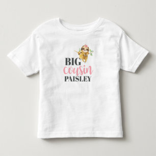 Girls Cute Sloth Big Cousin Personalised Toddler T-Shirt