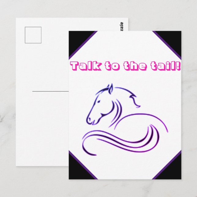 Girls Cute Talk to the Tail Horse  Postcard (Front/Back)
