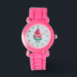 Girls Cute Tropical Watermelon Fruit Kids Watch<br><div class="desc">This cute and modern kids watch features a tropical watermelon illustration and can be personalised with your girls name. With clear,  easily readable numbers,  this 'first' watch is great for a child or toddler just starting out on learning the time. The perfect summer fruit design for your little one!</div>