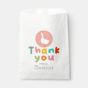 Girls Cute Two Silly Goose Pink Farm 2nd Birthday Favour Bags