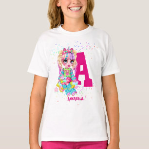 Girls Cute Unicorn Personalised Named Monogram T-Shirt