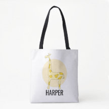 Girl's Cute Watercolor Giraffe Safari Name