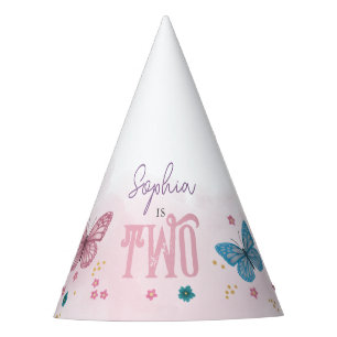 Girls Cute Whimsical Butterfly Birthday Party Party Hat