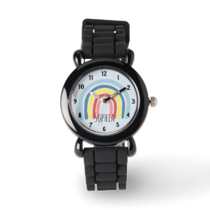 Girls Cute Whimsical Rainbow Cartoon and Name Kids Watch
