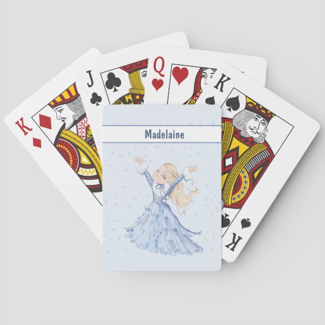 Girls Cute Winter Princess  Playing Cards (Back)
