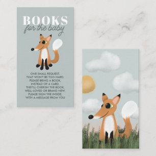 Girls Cute Woodland Fox Books For Baby Enclosure Card
