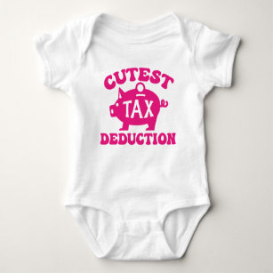 Girls Cutest Tax Deduction Piggy Bank T-Shirt Baby Bodysuit