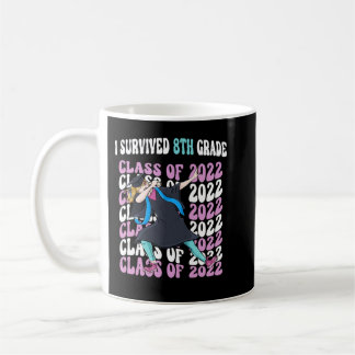 Girls Dabbing Graduation I survived 8th Grade Cla Coffee Mug