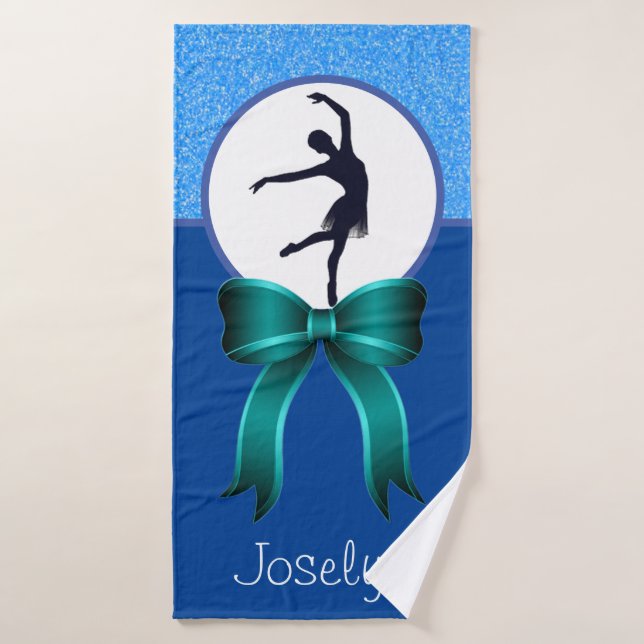 Girls Dance Glitter and Bow Bath Towel (Bath Towel)