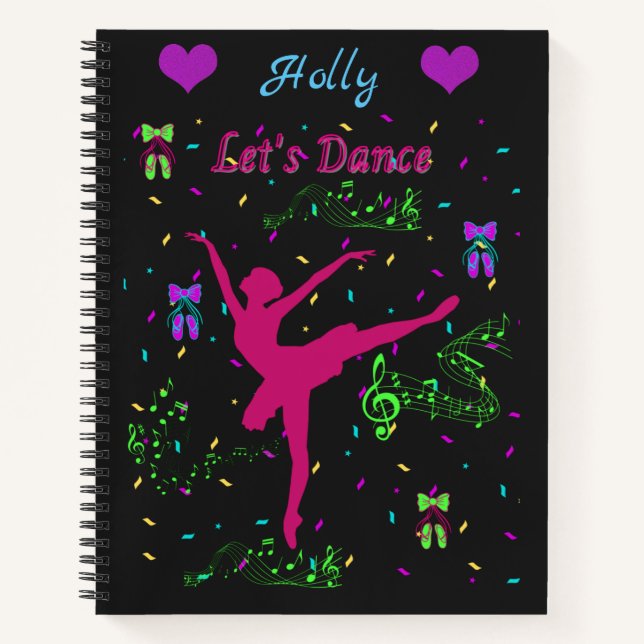 Girls Dance Musical Notes Notebook (Front)