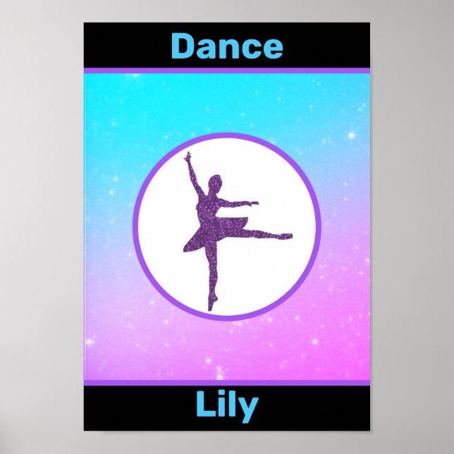 Girls Dance Pastel Personalised Poster (Front)