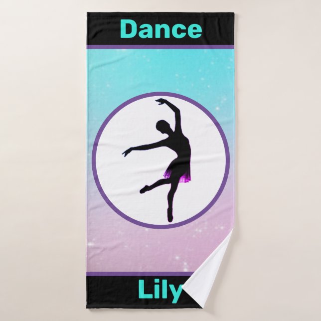 Girls Dance Pastel Personalised Towel (Bath Towel)