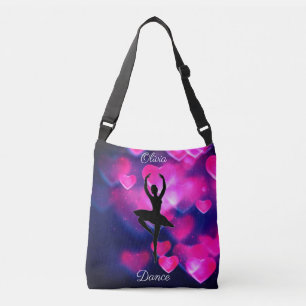 Girls Dance Pink and Purple Floating Hearts    Crossbody Bag