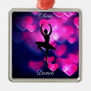 Girls Dance Pink and Purple Floating Hearts  Metal Tree Decoration