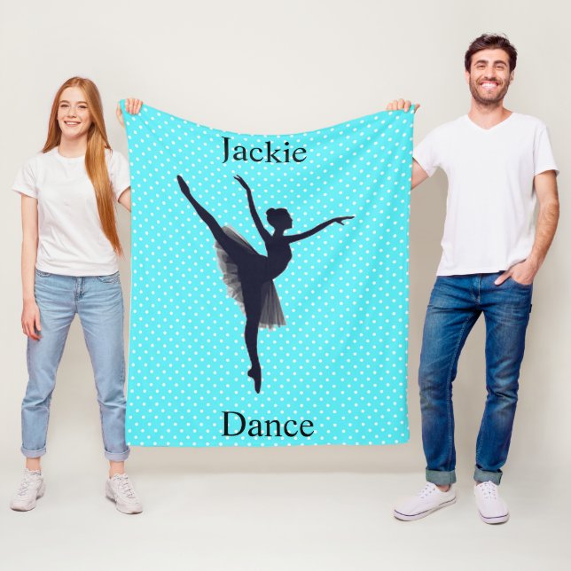 Girls Dance Polka Dot Fleece Blanket (In Situ)