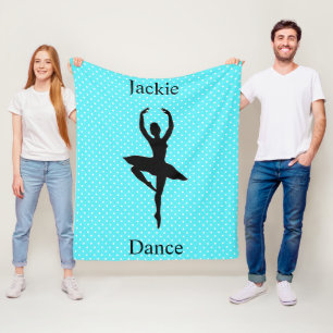 Girls Dance Polka Dot Fleece Blanket