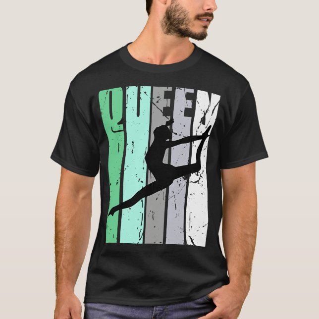 Girls Dance Queen Dance Retro Graphic Motivate T-Shirt (Front)