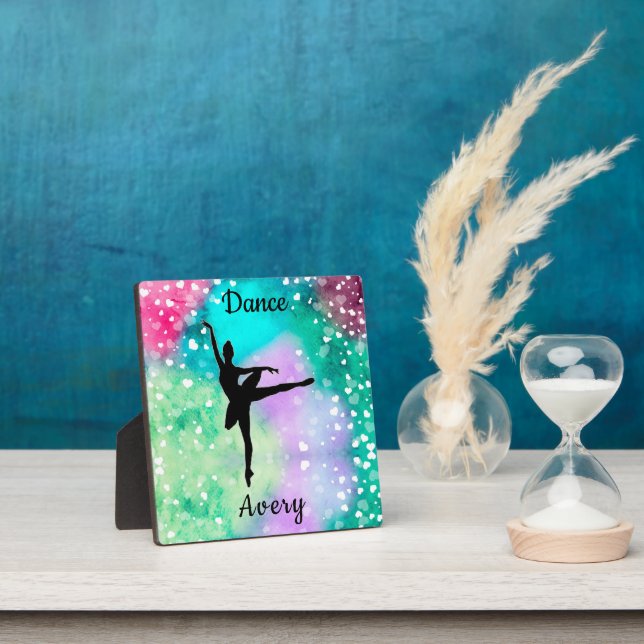 Girls Dance Watercolor with Floating Hearts  Plaque (Insitu)