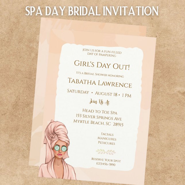 Girls Day Out Spa Bridal Shower Invitation (Creator Uploaded)