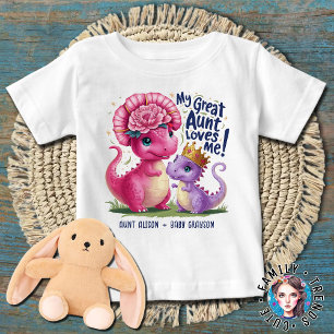Girls Dinosaurs My Great Aunt Loves Me Baby T-Shirt