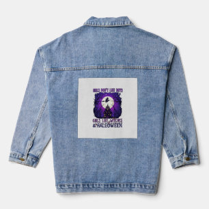 Girls Dont Like Boys Witches Halloween Haunted Hou Denim Jacket