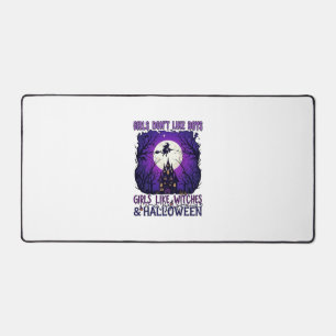 Girls Dont Like Boys Witches Halloween Haunted Hou Desk Mat