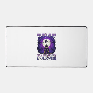 Girls Dont Like Boys Witches Halloween Haunted Hou Desk Mat