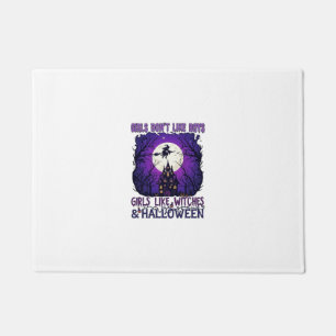 Girls Dont Like Boys Witches Halloween Haunted Hou Doormat