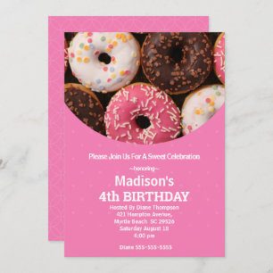 Girls Doughnut Birthday Party Any Age Invitation