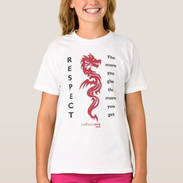 Girls Dragon Respect T-Shirt (Front)