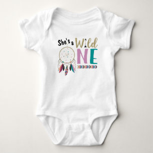 Girls Dreamcatcher Wild ONE 1st Birthday Outfit Baby Bodysuit