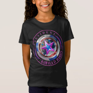 Girls Dual Sided Harris-Walz Wing/Stamp Medallion T-Shirt