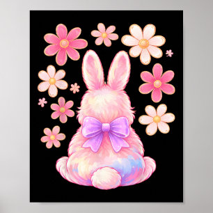 Girls Easter Bunny Face Pink Easter Kids Toddler G Poster