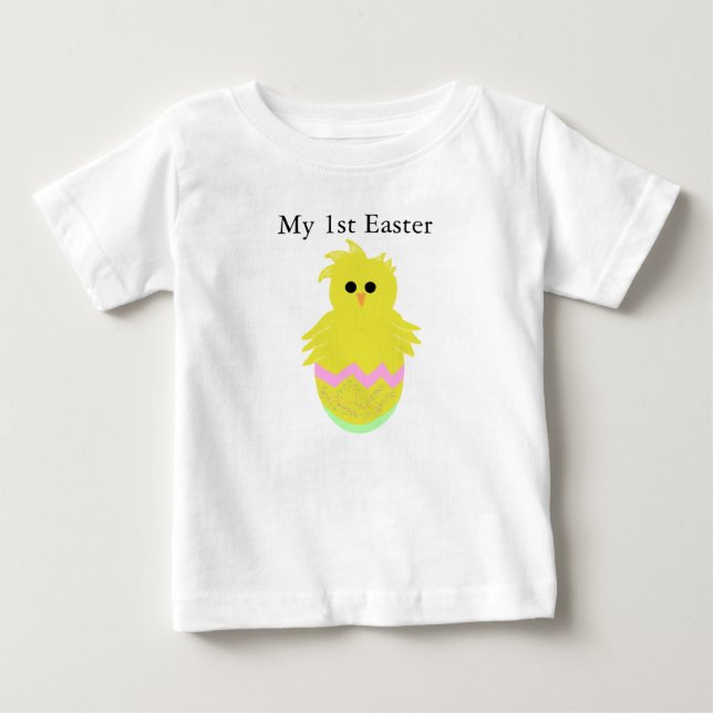 Girls Easter Chick Egg T-shirt - CUSTOMIZE Text (Front)