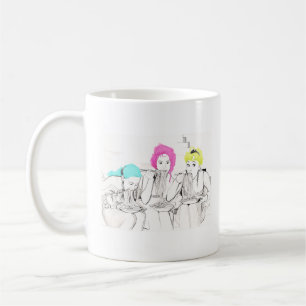 GIRLS EATING SPAGHETTI COFFEE MUG