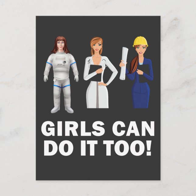 Girls Empowerment Equality Strong Female Power Postcard (Front)