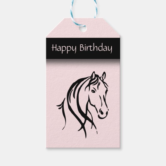 Girls Equine Birthday Gift Tags (Front)