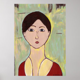 Girl's Face After Matisse Poster