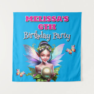 Girls fairy birthday theme party decorations tapestry