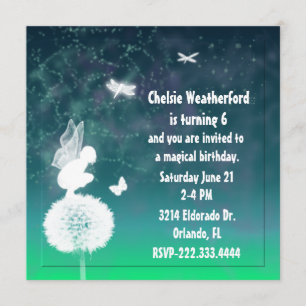 Girl's Fairy Fantasy Birthday Party Invitation