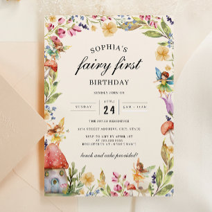 Girls Fairy First Birthday 1st Birthday  Invitation