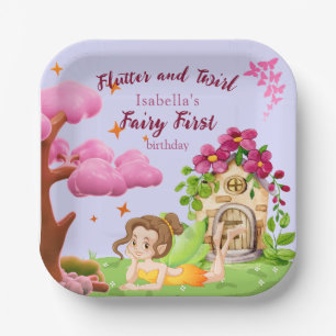 Girls Fairy First Fairytale Mushroom Butterfly Paper Plate