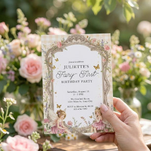 Girls Fairy First Magical Garden Birthday Invitation