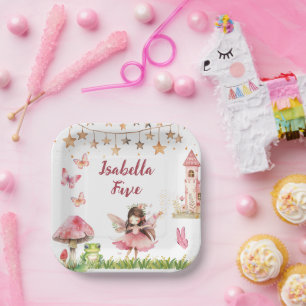Girls Fairy Tale Castle Frog Mushroom Birthday Paper Plate