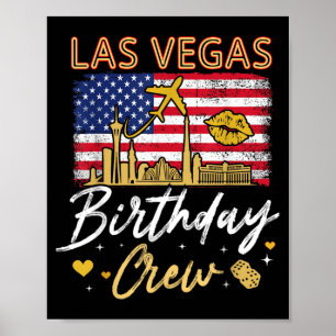 Girls Family Las Vegas Birthday Crew Squad Bday Poster