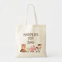 Girls Farm Animals Personalized Tote Bag